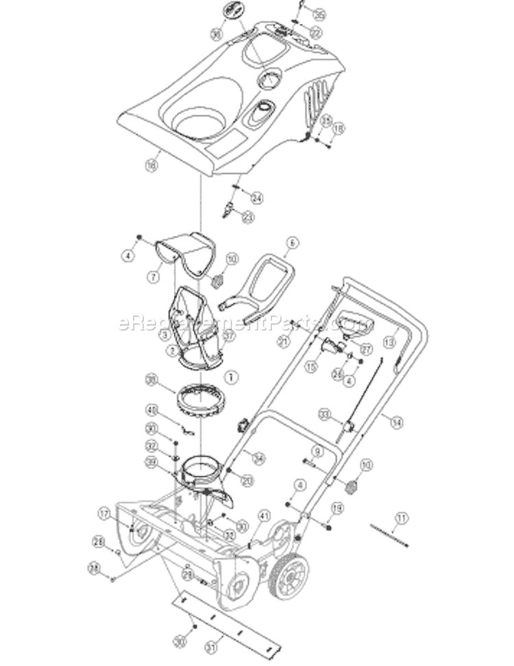 Page A Diagram and Parts List for 31AS2B5-801 2007 Yard Man Snow Blower